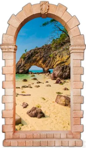 מדבקת שער 3D | שפת הים