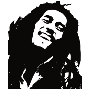 מדבקת קיר של בוב מארלי