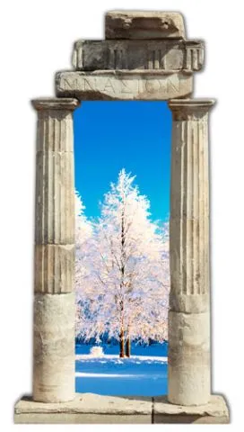 מדבקת שער 3D | נוף מושלג