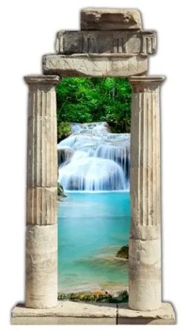 מדבקת שער 3D | מפלים