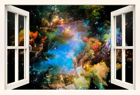 מדבקת חלון לעומקי הגלקסיה