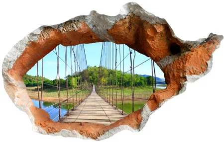 מדבקת חור בקיר לגשר בטבע