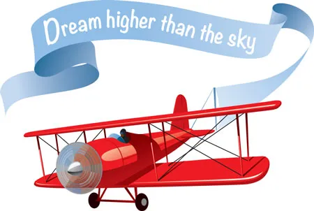 מדבקת קיר | מטוס המוטיבציה