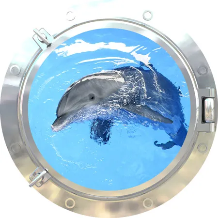 מדבקת חלון 3D | דולפין מתוק