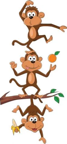 מדבקת קיר | קופים שובבים