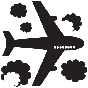 מדבקת קיר | מטוס בין העננים