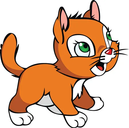 מדבקת קיר של חתול חמוד