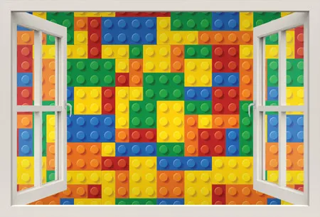 מדבקת חלון 3D |  לגו