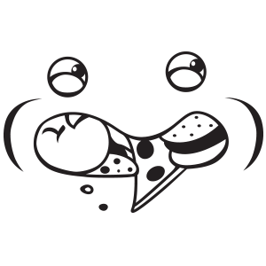 מדבקת טפט למקרר פרצוף אוכל