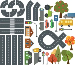 סט מדבקות קיר | עיר קטנה