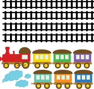 מדבקת קיר | רכבת צבעונית