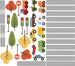 סט מדבקות | כביש מהיר