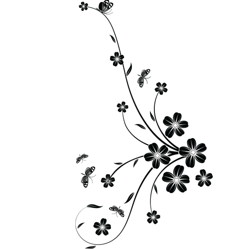 מדבקת קיר | פרחים פינתיים