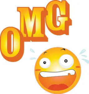 מדבקת קיר | סמיילי OMG