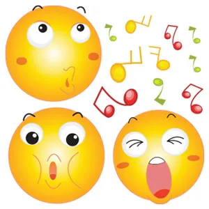 מדבקת קיר | סמיילים שרים