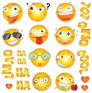 סט מדבקות קיר | סמיילים