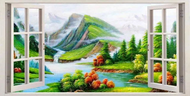 מדבקת חלון 3D | עמק קסום