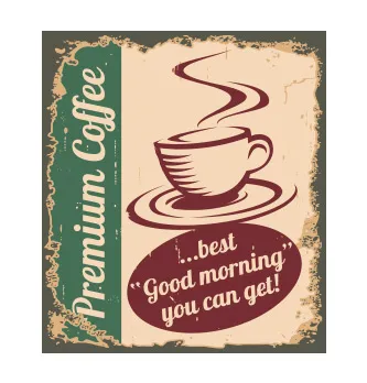 כוס קפה בסגנון רטרו