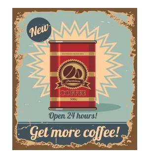 מדבקת קיר רטרו קפה