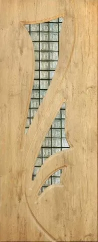 טפט לדלת עץ עם זכוכית