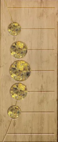 מדבקה לדלת  עץ עם חלונות מגניבים