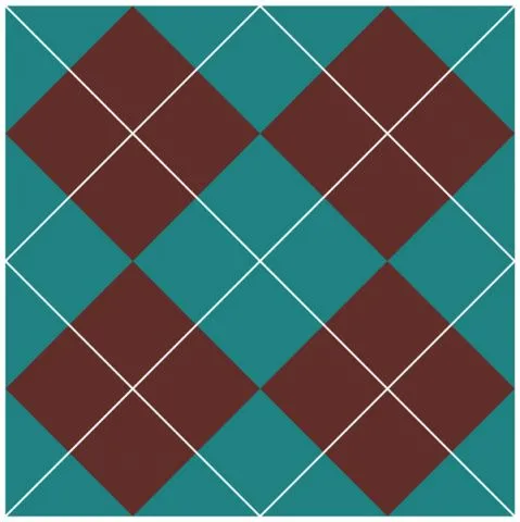 מדבקות אריחים | משבצות חום כחול