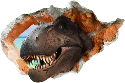 מדבקת דינוזאור  בקיר