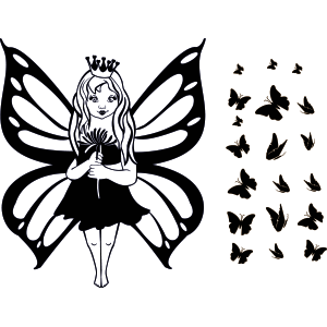 מדבקת קיר | פיית הפרפרים