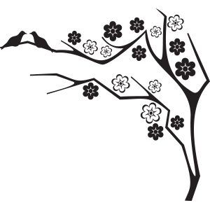 מדבקת קיר | עץ פורח