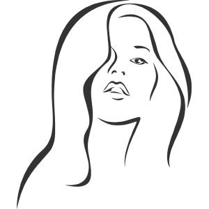 מדבקת קיר אישה חושנית בקווים