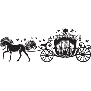 מדבקת קיר | סוס וכרכרה