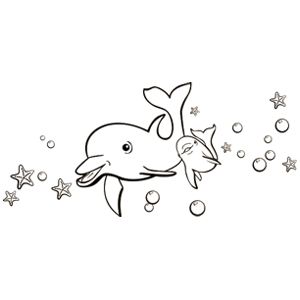 מדבקת משפחת הדולפינים