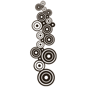 מדבקת קיר | עיגולי רטרו