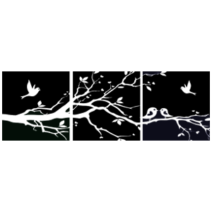 מדבקת קיר | ענפים וציפורים
