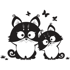 מדבקת קיר | יצורים חמודים