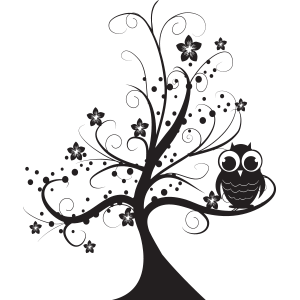 מדבקת קיר ינשוף על עץ