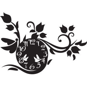 מדבקת קיר | שעון הפרפרים