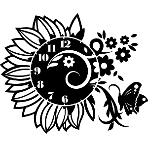 מדבקת קיר | שעון חמניה