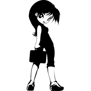 מדבקת קיר | ילדה מצוירת