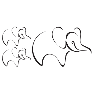 מדבקת קיר | פילונים מצויירים