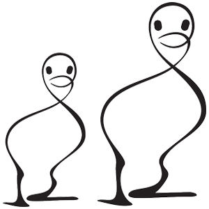 מדבקת ברווזים משורטטים