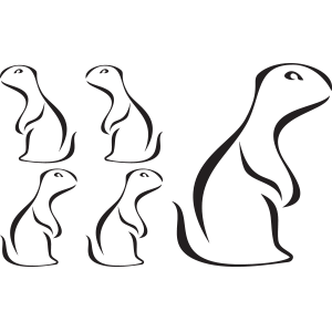 מדבקת קיר משפחת היצורים החמודים