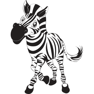 מדבקת קיר | זברה מצויירת