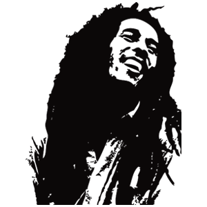 מדבקת קיר של בוב מארלי