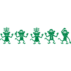 מדבקת קיר | שורת קופים