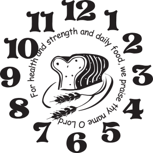 מדבקת קיר | שעון ברכת המזון