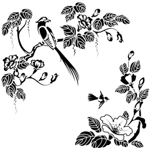 מדבקת קיר | ציפורי גן עדן