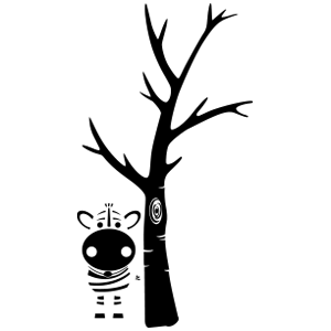 מדבקת זברה לחדרי ילדים