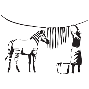 מדבקת קיר אומנות BANKSY ניכוי פסי זברה