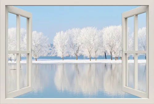 מדבקת חלון 3D | משפחת פילים